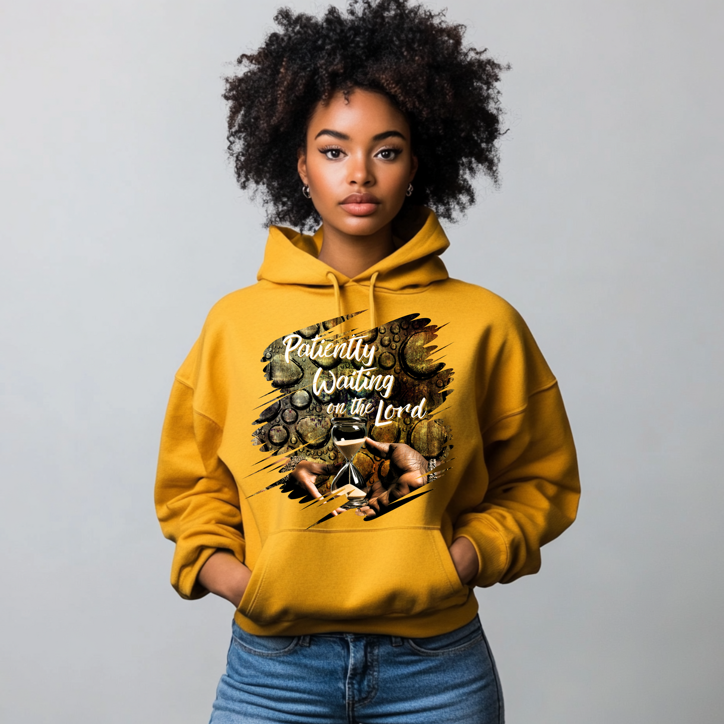 Patiently Waiting - Hoodies with Sleeve Scripture
