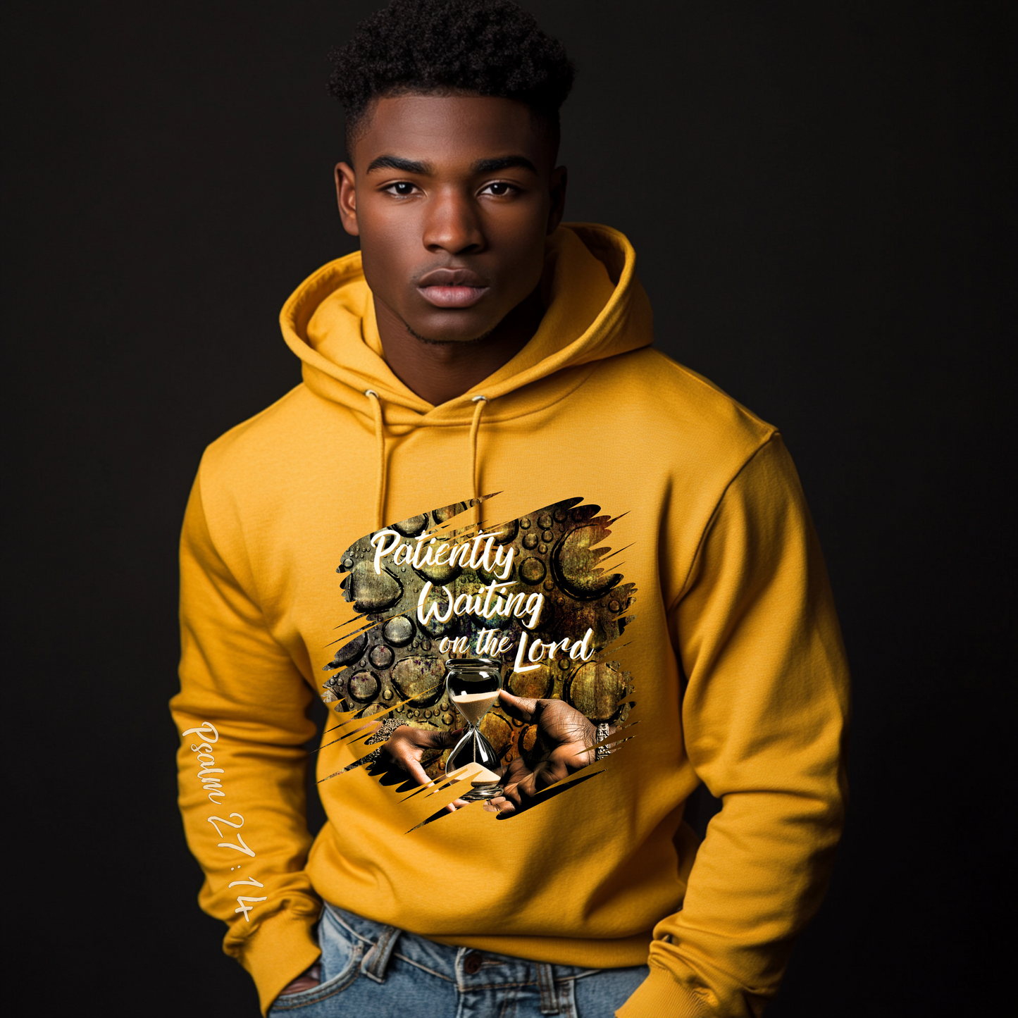 Patiently Waiting - Hoodies with Sleeve Scripture