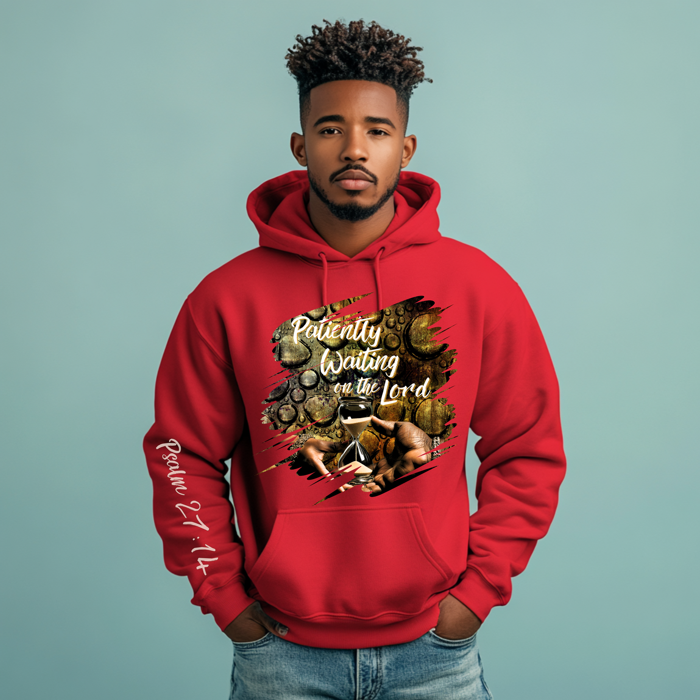 Patiently Waiting - Hoodies with Sleeve Scripture