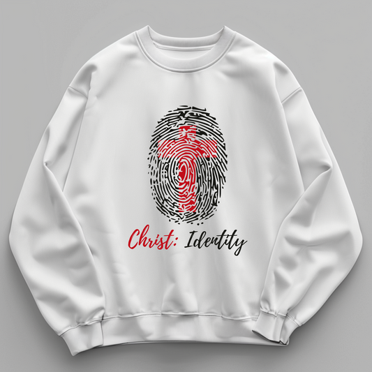 Christ: Identity Fingerprint with Cross Sweatshirt