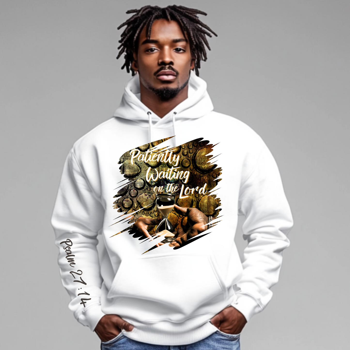 Patiently Waiting - Hoodies with Sleeve Scripture