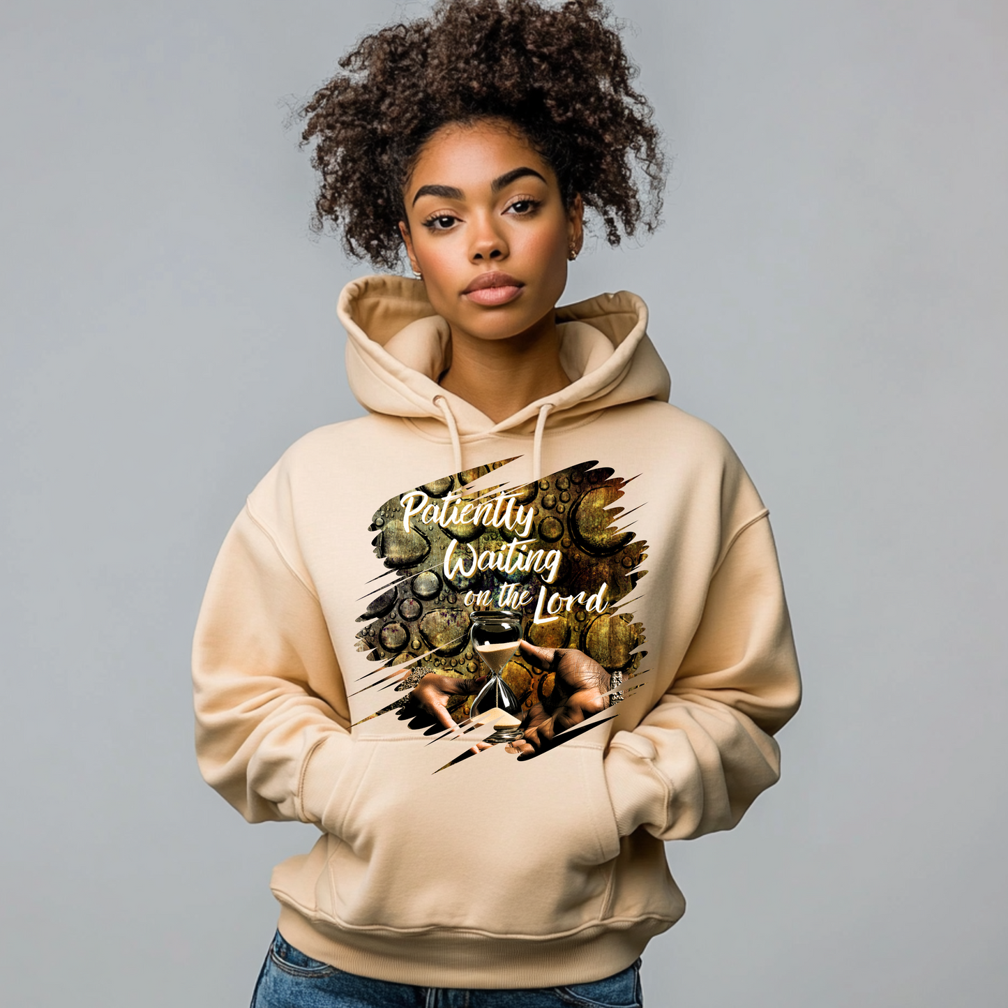 Patiently Waiting - Hoodies with Sleeve Scripture