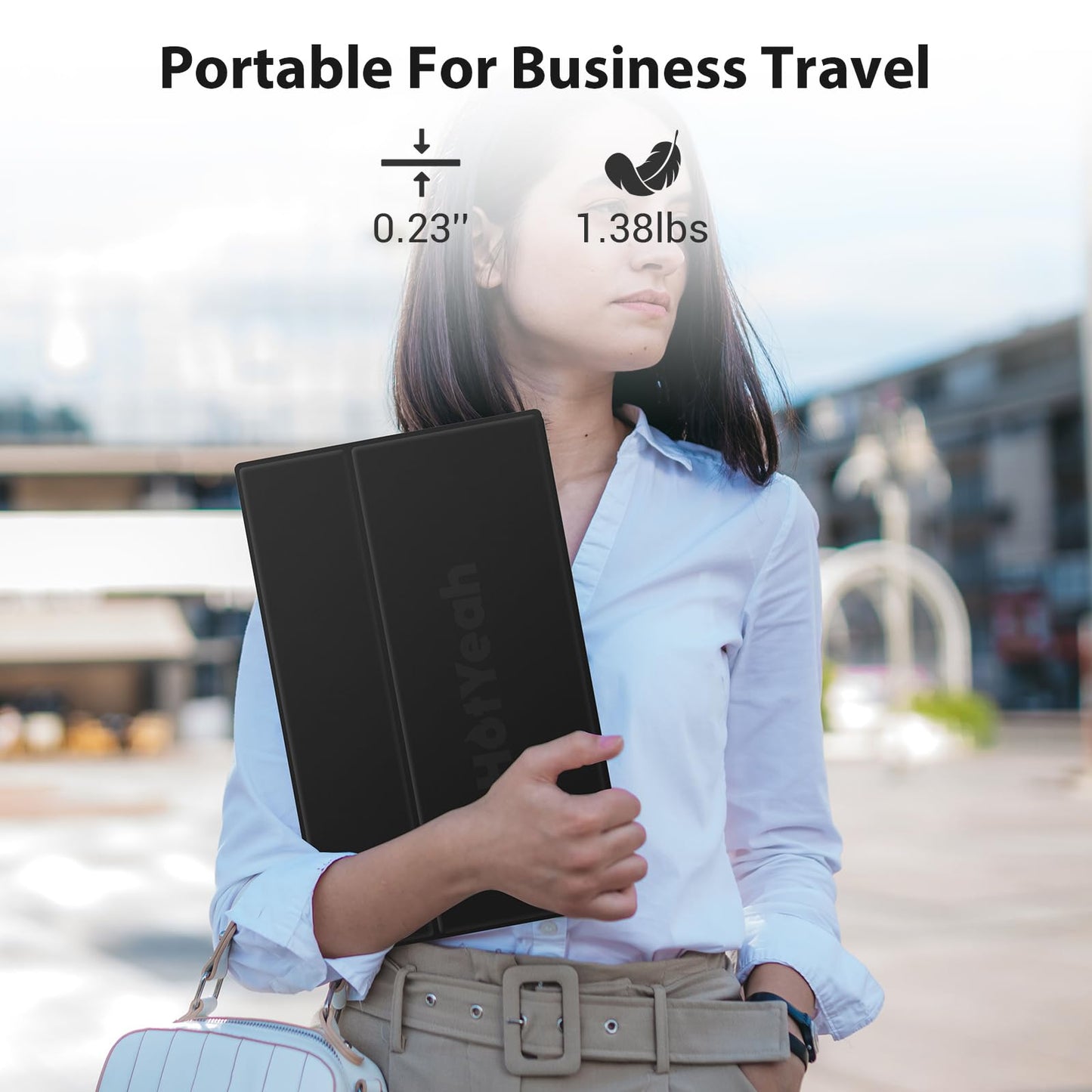 HotYeah Portable Monitor, 16.1in 1080P FHD Laptop Monitor USB-C HDMI External Computer Display HDR IPS w/Smart Cover & Speaker, 2nd Screen for PC Mac Phone Switch PS5