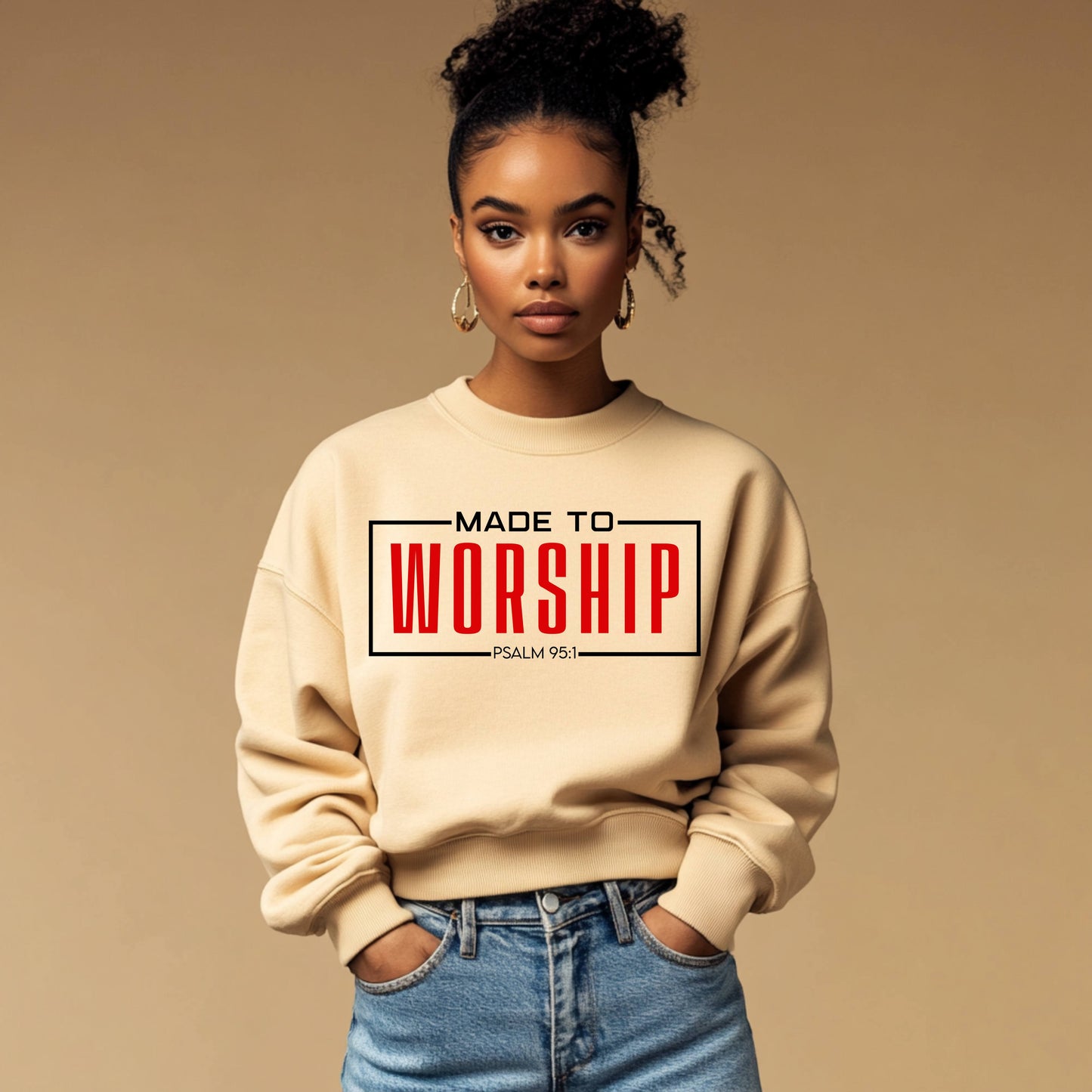 Made to Worship Hoodie & Sweatshirt | Psalm 95:1 Christian Apparel