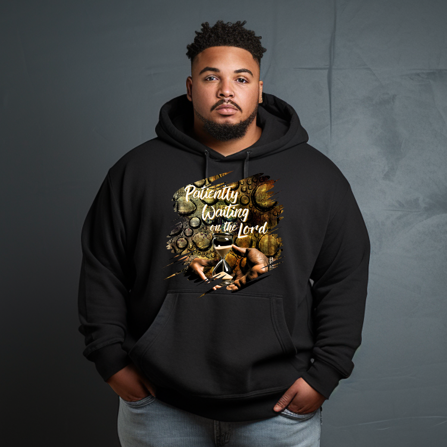 Patiently Waiting - Hoodies with Sleeve Scripture