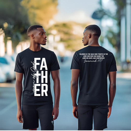 Man of God Father T-Shirt – Jeremiah 17:7 Bible Verse Tee for Dads