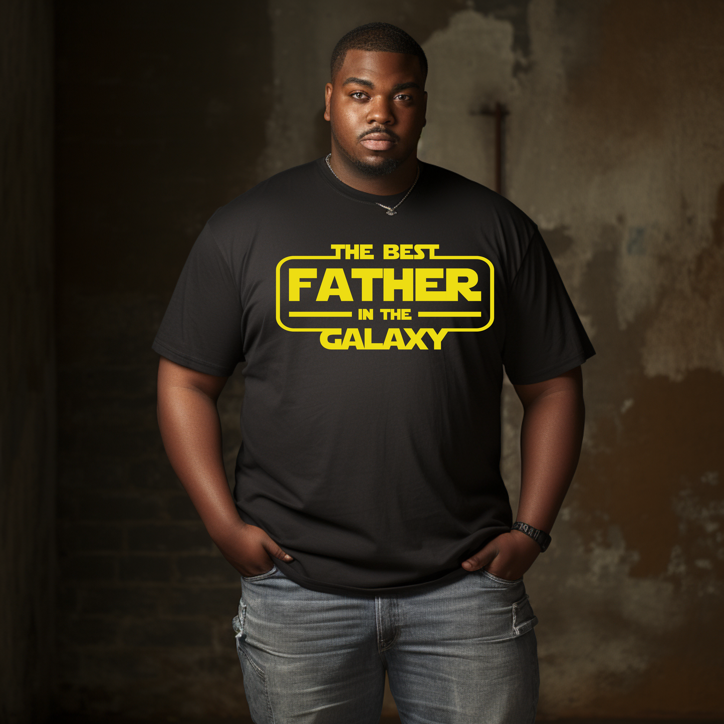 The Best Father in the Galaxy T-Shirt | Funny Sci-Fi Dad Gift Tee