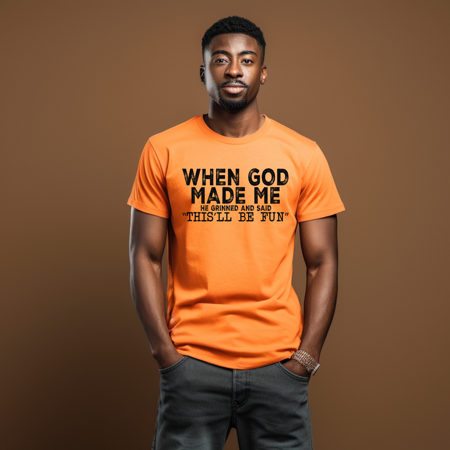 When God Made Me T-Shirt | Funny Faith-Based Christian Tee