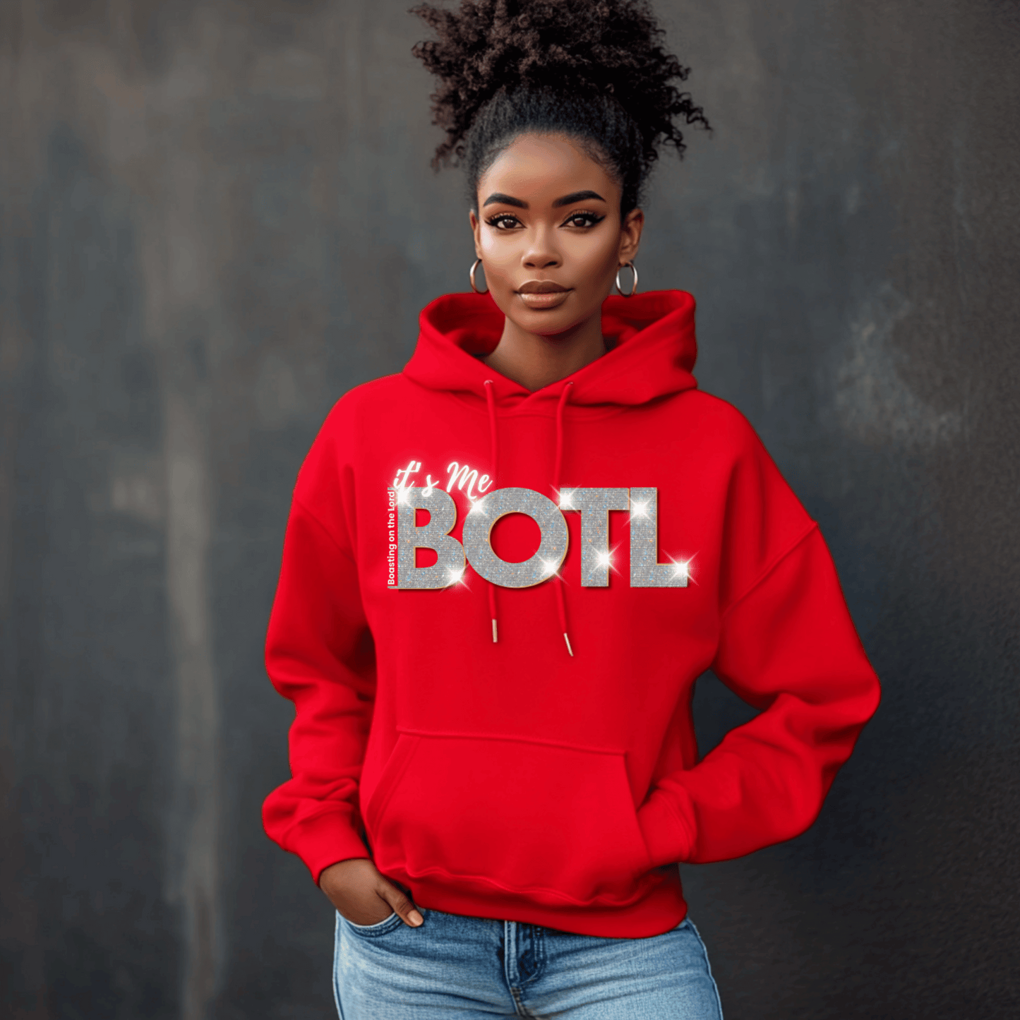 It's Me BOTL - Hoodies with Sleeve Scripture  - Dark Colors