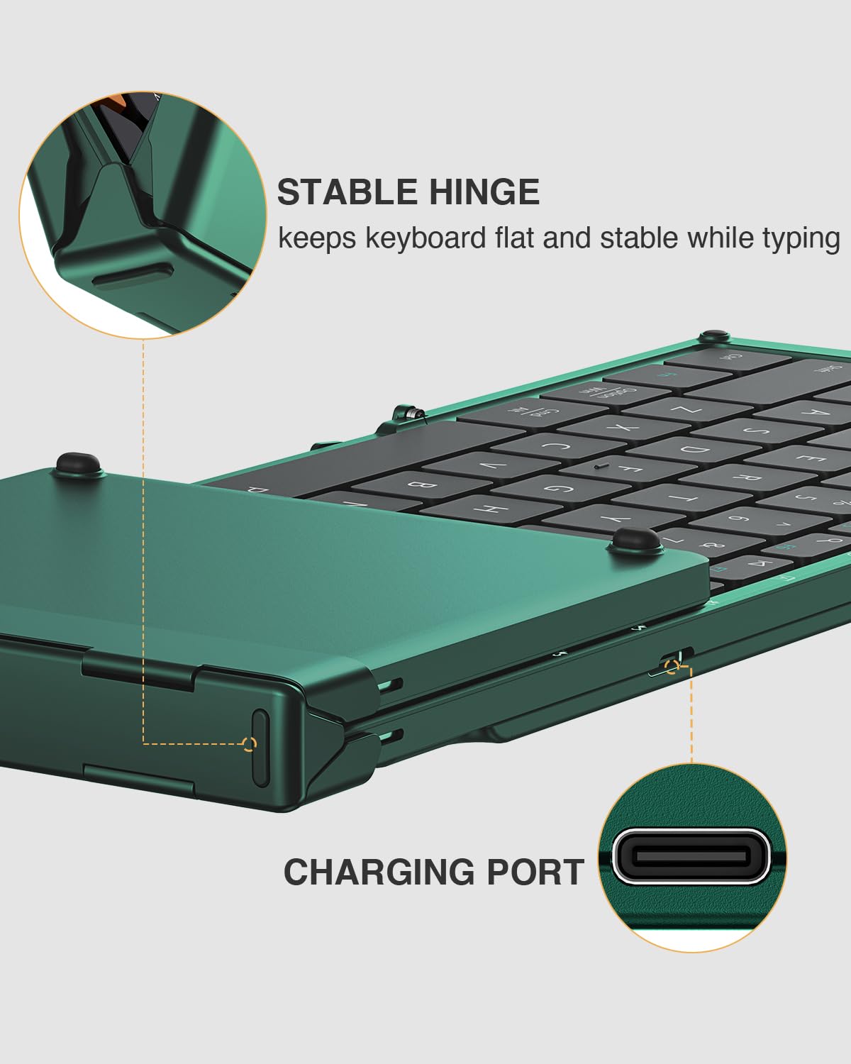 ProtoArc Foldable Bluetooth Keyboard, XK01 Folding Wireless Portable Keyboard with Numeric Keypad, Full-Size Travel Keyboards for iPad Tablet Smartphone Laptop PC Windows iOS Android, Black