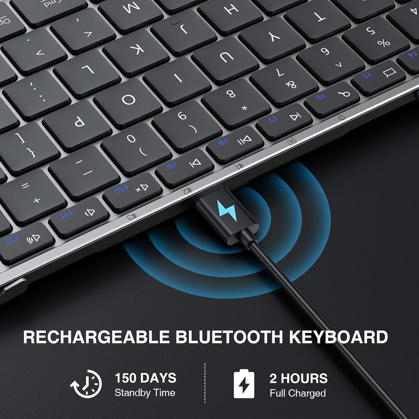 ProtoArc Foldable Bluetooth Keyboard, XK01 Folding Wireless Portable Keyboard with Numeric Keypad, Full-Size Travel Keyboards for iPad Tablet Smartphone Laptop PC Windows iOS Android, Black