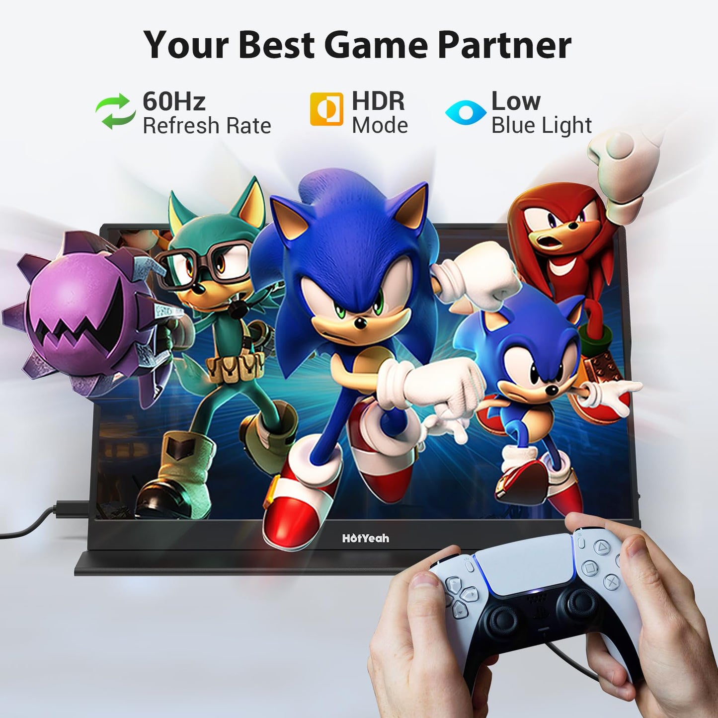 HotYeah Portable Monitor, 16.1in 1080P FHD Laptop Monitor USB-C HDMI External Computer Display HDR IPS w/Smart Cover & Speaker, 2nd Screen for PC Mac Phone Switch PS5