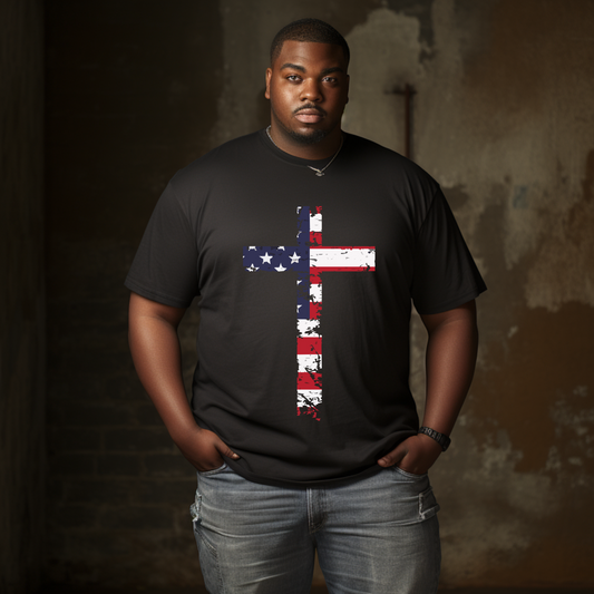 Rustic American Flag Cross T-shirt | Empowered Wear