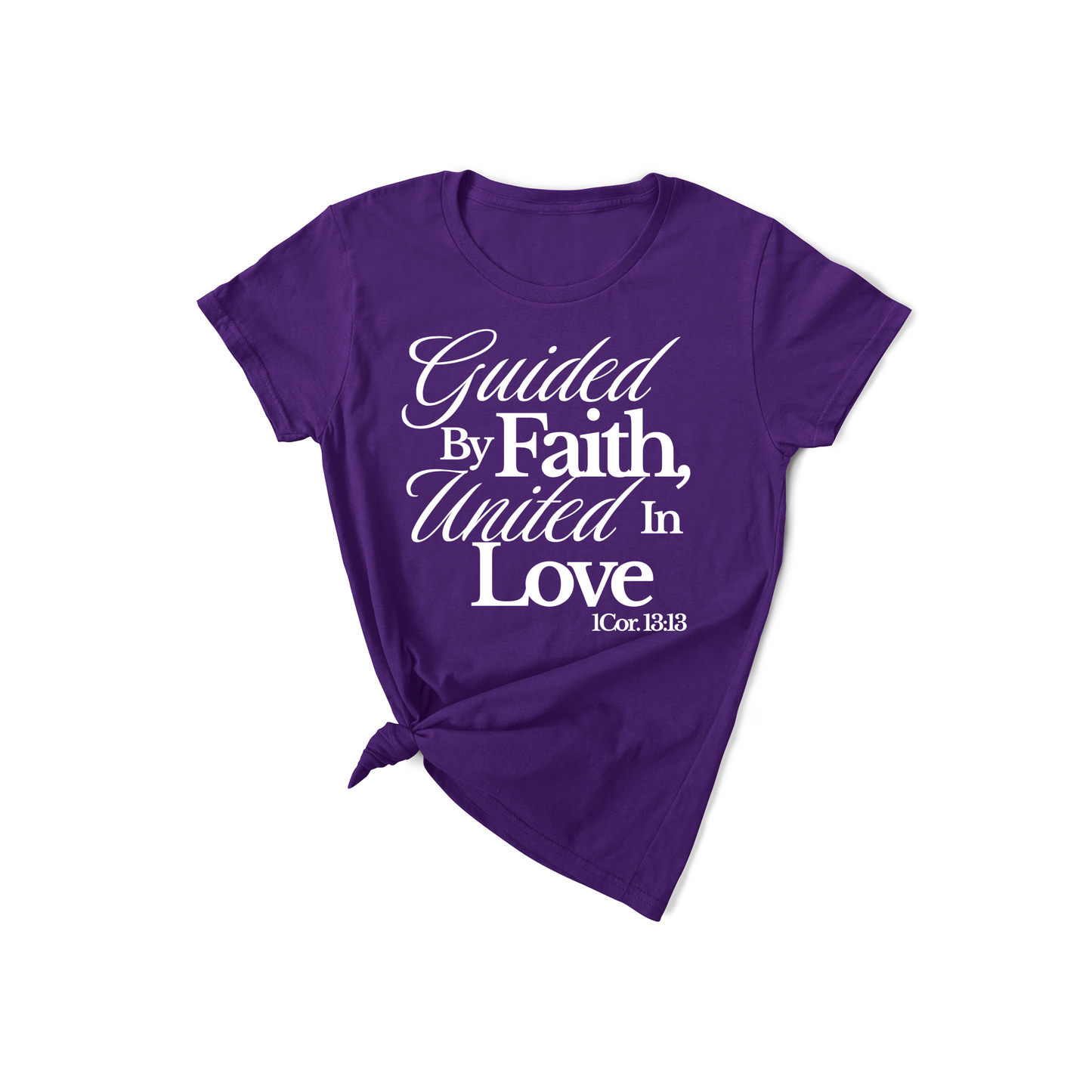 Guided by Faith, United in Love Inspirational T-Shirt