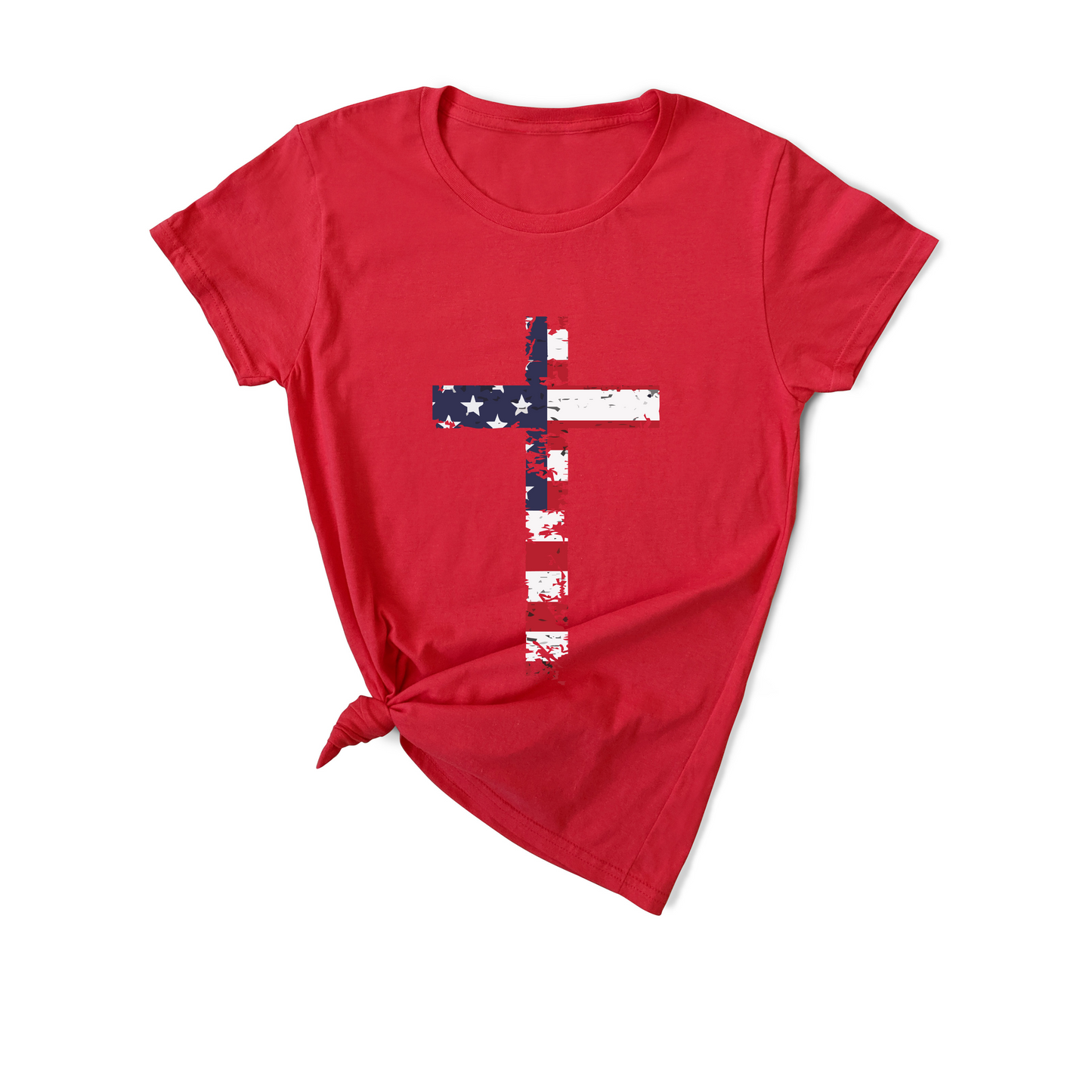 Rustic American Flag Cross T-shirt | Empowered Wear