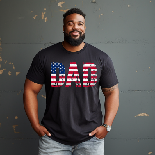 Patriotic Dad T-Shirt – American Flag Graphic Tee for Fathers