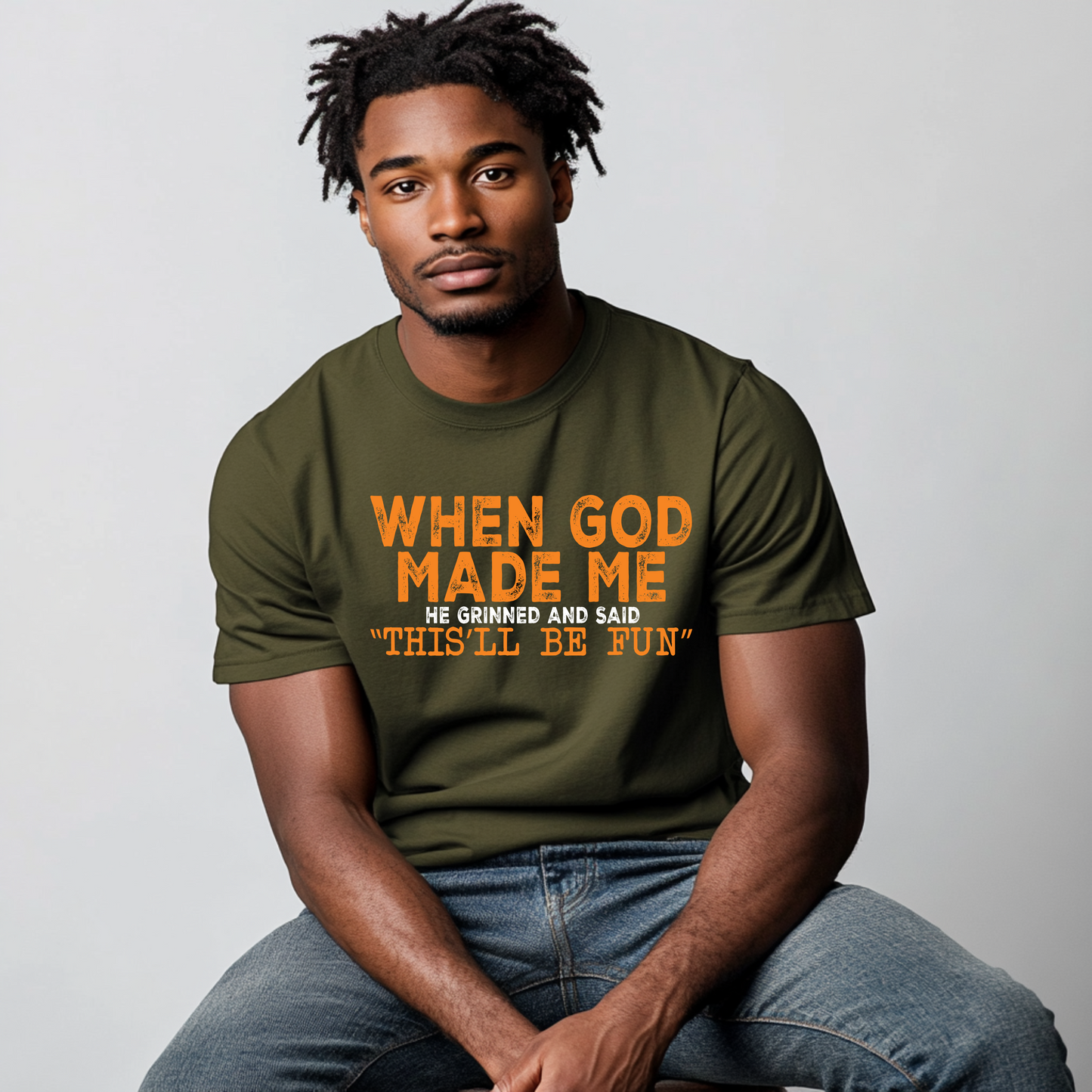 When God Made Me T-Shirt | Funny Faith-Based Christian Tee